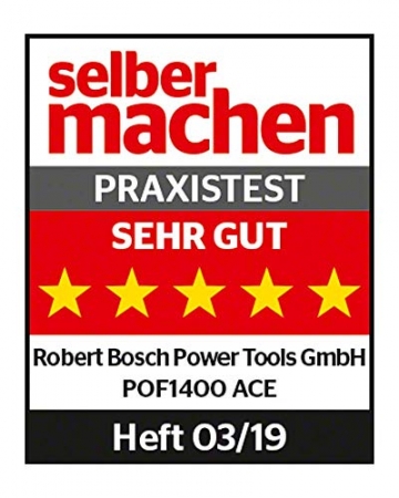 Bosch Oberfräse POF 1400 ACE (3 x Spannzange, Fräser, Parallelanschlag, Absaugadapter, Koffer (1400 W)) - 5