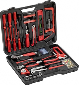 Meister Haushaltskoffer 60-teilig - Werkzeug-Set - Werkzeug für den täglichen Gebrauch / Werkzeugkoffer befüllt / Werkzeugset / Werkzeugbox komplett mit Werkzeug / Werkzeugsortiment / 8973630 - 1
