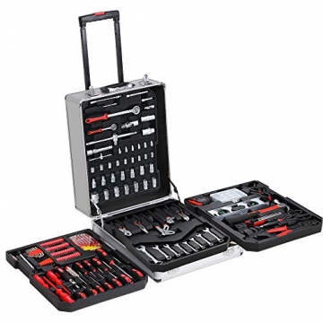 Monzana Werkzeugkoffer XXL gefüllt Set 899tlg Qualitätswerkzeug Werkzeugkasten Werkzeugkiste Werkzeugtrolley silber - 5
