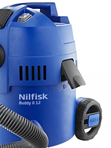 Nilfisk Buddy II 12 EU Nass-/Trockensauger, für die Reinigung im Innen- & Außenbereich, 12 Liter Fassungsvermögen, 1200 W Eingangsleistung (blau) - 4