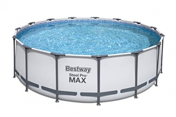Bestway Steel Pro MAX Aufstellpool Komplett-Set mit Filterpumpe Ø 457 x 122 cm, grau, rund - 11