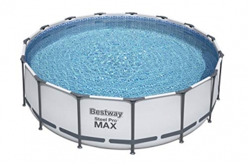 Bestway Steel Pro MAX Aufstellpool Komplett-Set mit Filterpumpe Ø 457 x 122 cm, grau, rund - 10