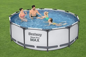 Bestway Steel Pro MAX Aufstellpool-Set mit Filterpumpe Ø 366 x 100 cm, grau, rund - 2