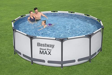 Bestway Steel Pro MAX Aufstellpool-Set mit Filterpumpe Ø 366 x 100 cm, grau, rund - 9