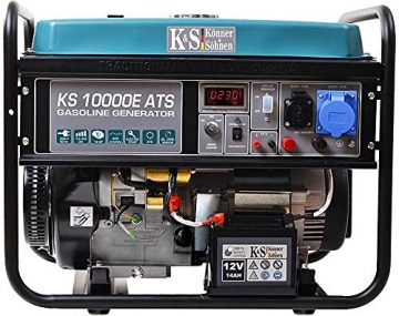 Könner & Söhnen Stromerzeuger KS 10000E ATS - Generator Benzin 18 PS 4-Takt Benzinmotor mit E-Starter, Automatischer Spannungsregler 230V, Notstromautomatik, 8000 Watt, 1x16A, 1x32A Stromgenerator - 2