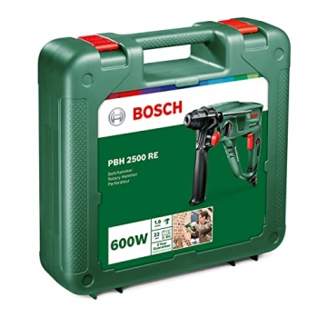 Bosch Bohrhammer PBH 2500 RE (SDS Bohrfutter, Tiefenanschlag, Zusatzhandgriff, Koffer (600 W, Bohr-Ø Beton 22 mm)) - 6