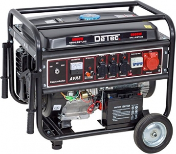 DeTec. benzinbetriebener Stromerzeuger zur Notstromversorgung | 5,5 kW max. Leistung | 3 Phasen | 230V + 400V - 2