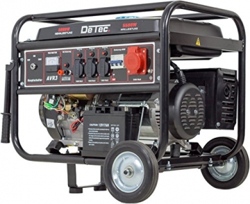 DeTec. benzinbetriebener Stromerzeuger zur Notstromversorgung | 5,5 kW max. Leistung | 3 Phasen | 230V + 400V - 3