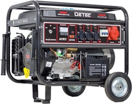 DeTec. benzinbetriebener Stromerzeuger zur Notstromversorgung | 5,5 kW max. Leistung | 3 Phasen | 230V + 400V - 1