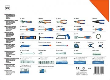 DEXTER - 108-teiliger Werkzeugkoffer - Werkzeugset - Werkzeugkasten - mit Zangen, Schlüssel, Schraubendreher, Metallsäge und vieles mehr - 5