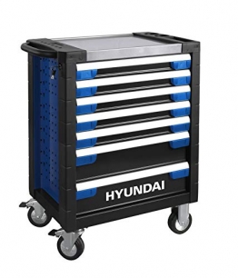 HYUNDAI Werkstattwagen SET 59003 (305-teilig, hochwertiger Werkzeugwagen, 7 Schubladen, 6 Schubladen bestückt, Montagewagen gefüllt mit Profiwerkzeug) - 1