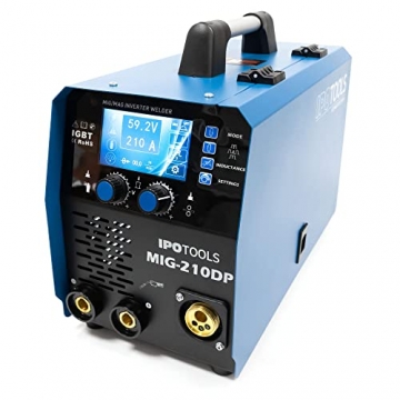 IPOTOOLS MIG-210DP Inverter Schweißgerät MIG MAG - synergischer MIG/MAG-Schweißinverter mit Puls Doppelpuls 210 Ampere/Synergic/Aluminium/Fülldraht/LCD Display / 230V / 7 Jahre Garantie - 9