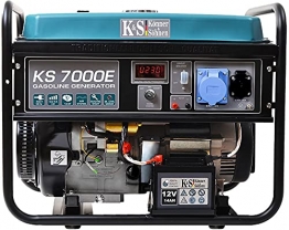 Könner & Söhnen KS 7000E Stromerzeuger, 13 PS 4-Takt Benzinmotor, E-Start, 5500 Watt, 1x16A (230V), 1x32A (230V) Generator, Automatischer Spannungsregler, Anzeige, für Haus, Garage oder Werkstatt - 1