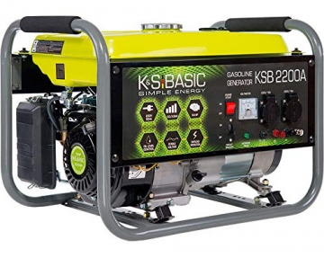 KS BASIC 2200А Stromerzeuger, 5,5 PS 4-Takt Benzinmotor, Aluminium Alternator, Automatischer Spannungsregler (AVR), 2200 Watt, 16A, 230V Generator, für den Heim- und Freizeitbedar - 2