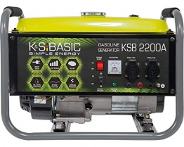 KS BASIC 2200А Stromerzeuger, 5,5 PS 4-Takt Benzinmotor, Aluminium Alternator, Automatischer Spannungsregler (AVR), 2200 Watt, 16A, 230V Generator, für den Heim- und Freizeitbedar - 1