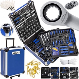 Masko® 969 tlg Werkzeugkoffer Werkzeugkasten Werkzeugkiste Werkzeug Trolley Profi 969 Teile Qualitätswerkzeug Blau - 1