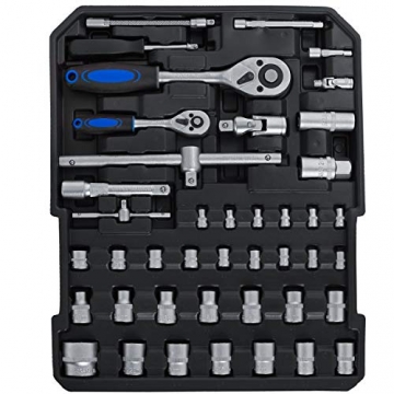 Masko® 969 tlg Werkzeugkoffer Werkzeugkasten Werkzeugkiste Werkzeug Trolley Profi 969 Teile Qualitätswerkzeug Blau - 6