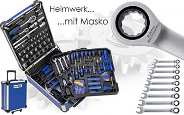 Masko® 969 tlg Werkzeugkoffer Werkzeugkasten Werkzeugkiste Werkzeug Trolley Profi 969 Teile Qualitätswerkzeug Blau - 9