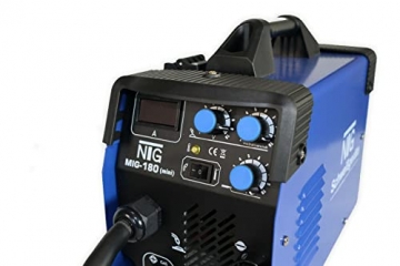 NTG MIG-180mini Inverter Schweißgerät MIG MAG - Schutzgas Schweissgerät mit 180 Ampere auch FLUX/Fülldraht und Elektroden geeignet/E-Hand/Digitalanzeige/IGBT / 230V - 2