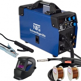 NTG MIG-180mini Inverter Schweißgerät MIG MAG - Schutzgas Schweissgerät mit 180 Ampere auch FLUX/Fülldraht und Elektroden geeignet/E-Hand/Digitalanzeige/IGBT / 230V - 1