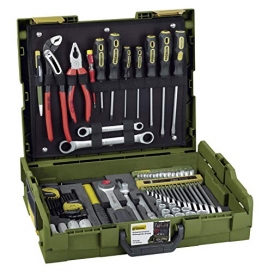 PROXXON Handwerker-Universal-Werkzeugkoffer, L-BOXX-System L 102, 69-teiliges Werkzeug-Set, Mit Hammer, Knipex-Zangen, Ratsche und Steckschlüsseleinsätze, 23660 - 1