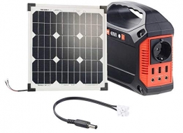reVolt Solaranlage: Powerstation & Solar-Generator, 20-W-Solarzelle, Anschlusskabel, 42 Ah (Solar-Generator & Powerbank) - 1