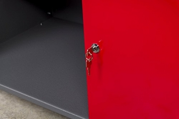 Werkbank aus Metall mit 30 mm Sperrholzplatte, verschließbaren Türen und Schublade, Maße (BxTxH): 120 x 85 x 60 cm - 3