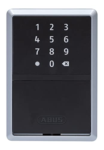 ABUS Schlüsseltresor Smart KeyGarage - per App mit dem Smartphone oder per Zahlencode bedienbar - Bluetooth Schlüsselsafe für 20 Schlüssel - zur Wandmontage, Schwarz, 63824, Schwarz, Silber - 2