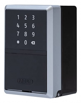 ABUS Schlüsseltresor Smart KeyGarage - per App mit dem Smartphone oder per Zahlencode bedienbar - Bluetooth Schlüsselsafe für 20 Schlüssel - zur Wandmontage, Schwarz, 63824, Schwarz, Silber - 1