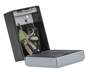 ABUS Schlüsseltresor Smart KeyGarage - per App mit dem Smartphone oder per Zahlencode bedienbar - Bluetooth Schlüsselsafe für 20 Schlüssel - zur Wandmontage, Schwarz, 63824, Schwarz, Silber - 5