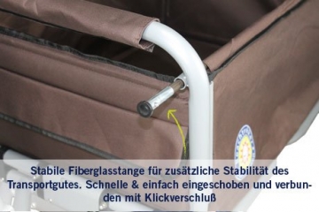 Beachtrekker Life Faltbarer Bollerwagen + Feststellbremse, klappbarer Handwagen mit Luftreifen (Braun) - 7