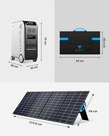 BLUETTI 5100Wh Powerstation mit mit 3× Solarpanel 350W, Mobiler Stromspeicher Solargenerator Erweiterbarer Haushaltsakku und Stromversorgung für Notstromausfälle im Haushalt - 8