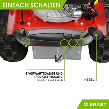 BRAST Benzin Kehrmaschine Laubsammler Schneeschieber XXL Premium 4,8kW(6,5PS) 100cm Breite Elektrostart Schneeketten 3 in 1 Gerät - 7