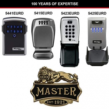 Master Lock 5441EURD Bluetooth Schlüsseltresor [Large] [Wandmontage] - Sicherer und Intelligenter Schlüsselsafe, 9 V, Schwarz - 10