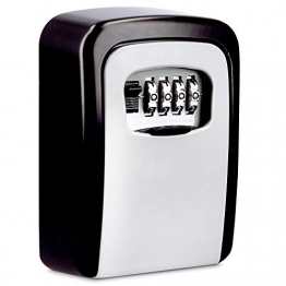 Navaris Schlüsseltresor Box mit 4-stelligem Zahlencode - 12 x 8,5 x 4cm - für Schlüssel und Visitenkarten - wetterfest - Schlüsselbox Tresor - 1