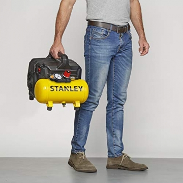 Stanley 100/8/6 Silent Air Compressor DST 100/8/6SI, 750 W, 230 V, Giallo - 4