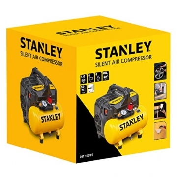 Stanley 100/8/6 Silent Air Compressor DST 100/8/6SI, 750 W, 230 V, Giallo - 6