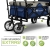 TRESKO Bollerwagen faltbar mit Dach | Handwagen mit 3-Punkt Gurtsystem | Gartenwagen klappbar | Transportwagen mit Vollgummi-Reifen + Bremse + Tragetasche (Blau) - 3