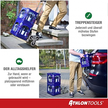 ATHLON TOOLS Aluminium Treppensteiger-Sackkarre klappbar - extra langer Griff 110 cm - Ladefläche mit Anti-Rutsch-Pads - Modell 2022 - 6