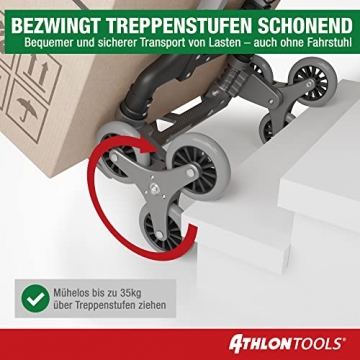 ATHLON TOOLS Aluminium Treppensteiger-Sackkarre klappbar - extra langer Griff 110 cm - Ladefläche mit Anti-Rutsch-Pads - Modell 2022 - 7