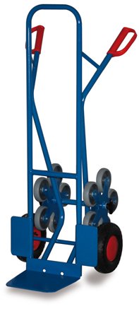 Stahlrohr Treppenkarre mit 2 fünfarmigen Radstern 200 kg, Luftbereiftbereift, "MADE by VARIOFIT", Stapelkarre, Transportkarre - 1