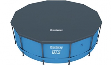 Bestway Steel Pro MAX Frame Pool Komplettset rund, mit Kartuschenfilterpumpe, Leiter, Boden- und Abdeckplane, 366x122 cm, blau - 7
