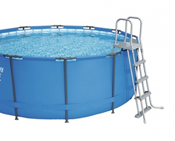 Bestway Steel Pro MAX Frame Pool Komplettset rund, mit Kartuschenfilterpumpe, Leiter, Boden- und Abdeckplane, 366x122 cm, blau - 10
