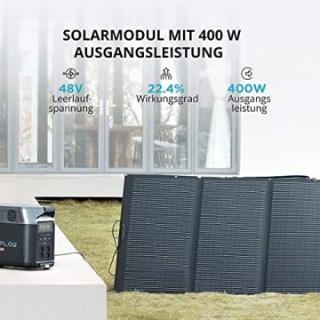 ECOFLOW Solargenerator Delta Max (2000), 2016 Wh mit 400 W Solarpanel auf Balkon, 4 x 2400 W AC Output (4600 W Peak), tragbare Energiestation für Zuhause, Camping, RV und Notfall - 5