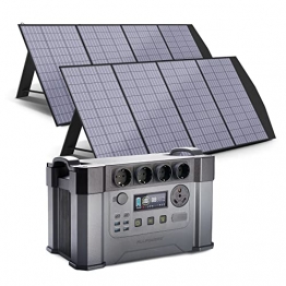 ALLPOWERS Tragbares Powerstation (S2000 Pro) 1500Wh 2400W (4000W Spitzenwert) AKKU Solargenerator Mobiler Stromspeicher Power Station mit 2x 200W Faltbares Solarpanel für Notstrom Camping Wohnmobile - 1