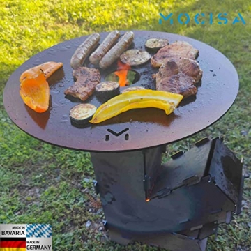 mocisa Raketenofen | Notofen | Campingkocher | zerlegbar | BBQ | Dutch oven | Feuertopf | Grillplatte | Holzofen - 3