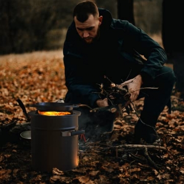 OSTOVE Raketenofen - Der innovative Holzofen ideal für Camping und Kochen im Freien (ALL-BLACK) - 3