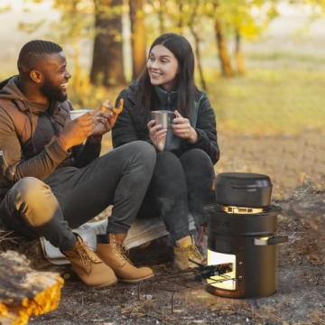 OSTOVE Raketenofen - Der innovative Holzofen ideal für Camping und Kochen im Freien (ALL-BLACK) - 7