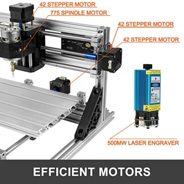 VEVOR 2418 CNC Fräsmaschine 3 Achse Engraving Machine Milling Machine CNC Router Kit 500mw Laser USB und Offline Control - 7
