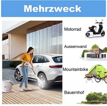 21V Pressure Washer Car with 4.0Ah Battery, Portable Electric Pressure Washer Pressure 45 Bar/625 PSI Including Multi Spray Nozzle, 5 m Hose for Cleaning Patio, Car, Garden, Watering - 7